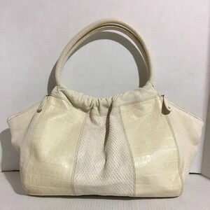 Furla snake skin/ Embossed leather tote handbag